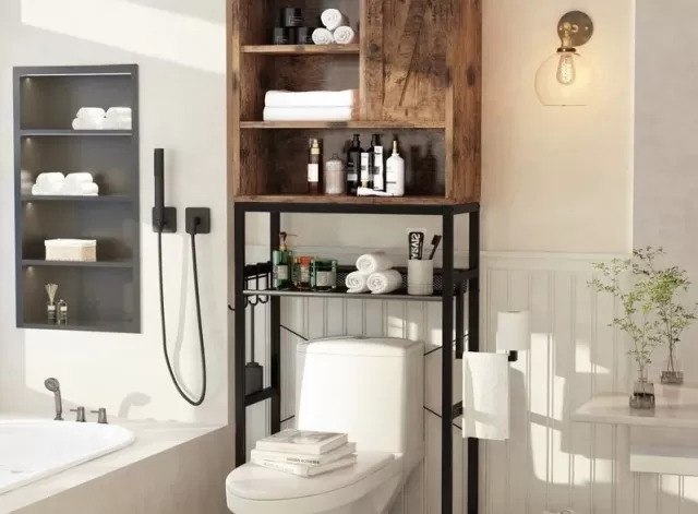 Bathroom Shelf & 25 Ideas to Keep It Tidy and Clean 2