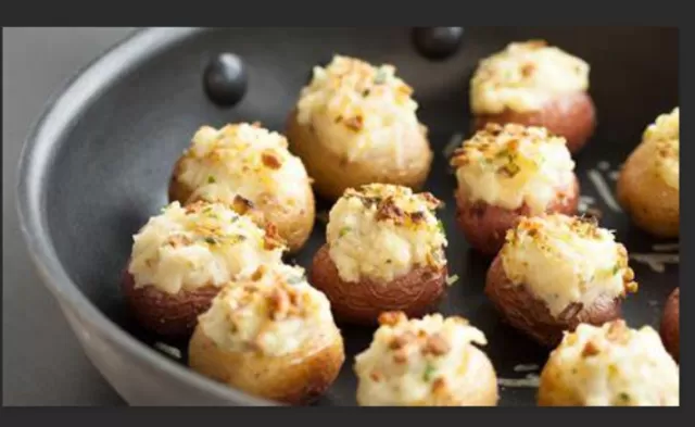 Caviar-Topped Twice-Baked Baby Potatoes 3